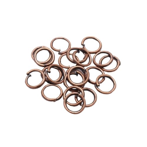 200 Stück 3 bis 20 mm bunte Spaltringe, offene Biegeringe, Verbinder for die Herstellung von DIY-Schmuck, Zubehör, Zubehör(Red Copper,10mm x 1mm) von LIFABOLA