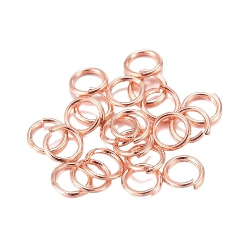 200 Stück 3 bis 20 mm bunte Spaltringe, offene Biegeringe, Verbinder for die Herstellung von DIY-Schmuck, Zubehör, Zubehör(Rose Gold,10mm x 1mm) von LIFABOLA