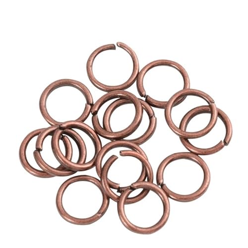 200 Stück Biegeringe, DIY-Schmuck-Bastelzubehör, offene Biegeringe for Ohrringe, Anhängerverbinder, Biegeringe for Schlüsselanhänger(Red Copper,10mm) von LIFABOLA