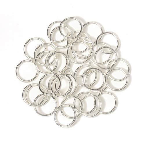 200 Stück Biegeringe, DIY-Schmuck-Bastelzubehör, offene Biegeringe for Ohrringe, Anhängerverbinder, Biegeringe for Schlüsselanhänger(Silver,12mm) von LIFABOLA