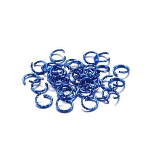 300 Stück 6 8 10 mm geteilte Biegeringe, bunte offene Biegeringe, Verbinder for DIY-Schmuckherstellung, Zubehör, Zubehör(Blue,8mm) von LIFABOLA