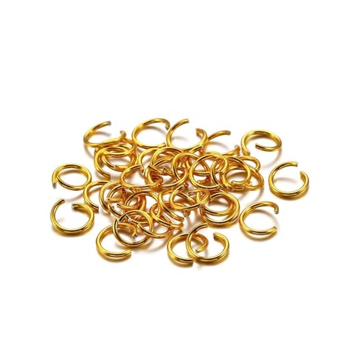 300 Stück 6 8 10 mm geteilte Biegeringe, bunte offene Biegeringe, Verbinder for DIY-Schmuckherstellung, Zubehör, Zubehör(Gold,10mm) von LIFABOLA