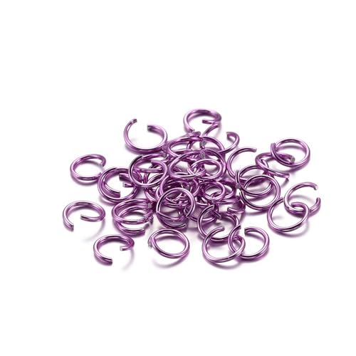 300 Stück 6 8 10 mm geteilte Biegeringe, bunte offene Biegeringe, Verbinder for DIY-Schmuckherstellung, Zubehör, Zubehör(Purple,8mm) von LIFABOLA