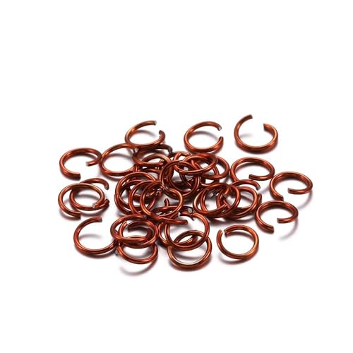 300 Stück 6 8 10 mm geteilte Biegeringe, bunte offene Biegeringe, Verbinder for DIY-Schmuckherstellung, Zubehör, Zubehör(Red Copper,10mm) von LIFABOLA