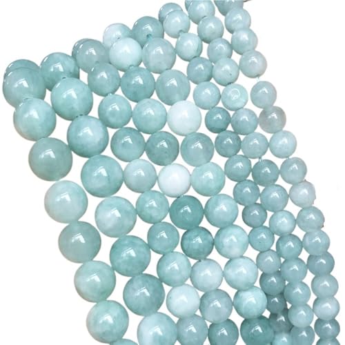 4/6/8/10/12 mm dunkelblaue Chalcedon-Perlen, runde lose Abstandsperlen for DIY-Handarbeit, Jade-Naturstein(Mint Angelite,8mm x 46) von LIFABOLA