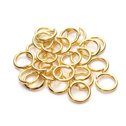 50 Stück offene einzelne Biegeringe, Verbinder aus Metall, DIY-Schmuckzubehör, Spaltringe for die Herstellung von Zubehör(Gold,10 * 0.9mm) von LIFABOLA