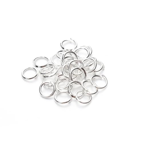 50 Stück offene einzelne Biegeringe, Verbinder aus Metall, DIY-Schmuckzubehör, Spaltringe for die Herstellung von Zubehör(Silver,3 * 0.5mm) von LIFABOLA