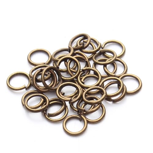 50 Stück offene einzelne Biegeringe aus Metall, DIY-Schmuck, Spaltringe für die Herstellung von Zubehör (Bronze, 12 x 0,9 mm) von LIFABOLA