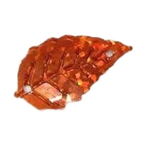 50 g kreative farbige Perlen-Pailletten, Blätter-Pailletten, 13 x 24 mm PVC-Massenpailletten for Nähen, DIY-Blätter mit 2 Löchern(Laser Orange) von LIFABOLA