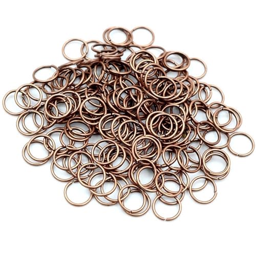 200 Stück Biegeringe zur Schmuckherstellung, DIY-Schmuckzubehör aus Metall, offene einzelne Schleifen, Biegeringe, geteilter Ring for die Schmuckherstellung(Copper,0.7x10mm) von LIFABOLA