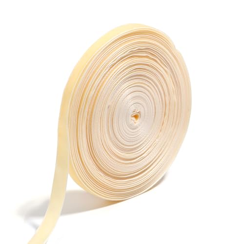 Einseitiges beflocktes Gurtband, 10 Yards/Rolle, farbige Samtbänder for DIY-Kleidung, dekorativ, handgefertigtes Band 1/1,5 cm(Beige,1.5cm) von LIFABOLA