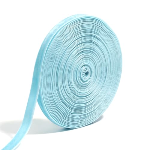 Einseitiges beflocktes Gurtband, 10 Yards/Rolle, farbige Samtbänder for DIY-Kleidung, dekorativ, handgefertigtes Band 1/1,5 cm(Light blue,1.5cm) von LIFABOLA