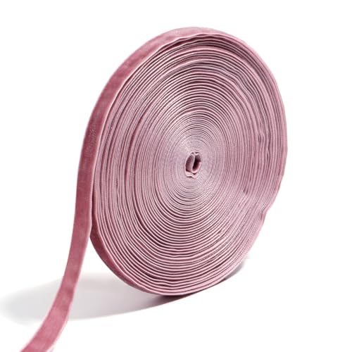 Einseitiges beflocktes Gurtband, 10 Yards/Rolle, farbige Samtbänder for DIY-Kleidung, dekorativ, handgefertigtes Band 1/1,5 cm(Pink purple,1cm) von LIFABOLA