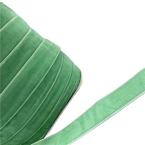 Farbiges einseitiges Samtband, 3/5 Yards 6 mm-38 mm Polyester-Seiden-Samtband, Efeugrün, kokosnussbraun, graue Samtschleifen(IvyGreen,25mm x 5yards) von LIFABOLA