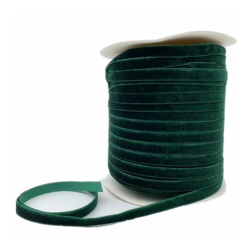 Gelbliches Band einseitig 6/10/25/38 mm, rot lila rosa Samtband handgefertigt, Hochzeitsdekorationsband 3/5 Yards(Dark green,20mm x 5yards) von LIFABOLA