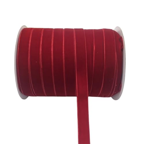 Hochzeitseinladungsbänder 15 mm, 5 Yards Partydekorationsbänder, einseitige rote Blumensträußebänder aus Polyester von LIFABOLA