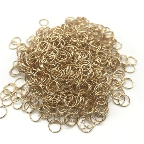 Kettennetz-Binderinge, 4/6/8/10 mm, bunte offene Binderinge, Spaltringe für DIY-Schmuckherstellung, Champagner, 4 mm, 100 Stück von LIFABOLA