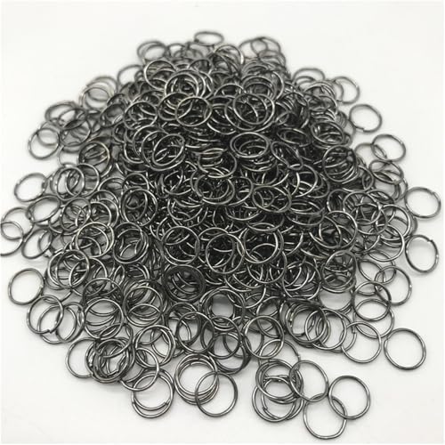 Kettennetz-Binderinge, 4/6/8/10 mm, bunte offene Binderinge, Spaltringe für DIY-Schmuckherstellung, Grau, 4 mm, 100 Stück von LIFABOLA