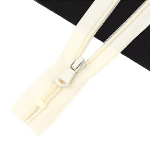 LIFABOLA 10 Stück 5# Dunkelgrau/Weinrot/Rosarot Nylon-Reißverschlüsse Länge 15/25/30 cm, Silence Close-End Nylon-Reißverschlüsse for Jacken(Beige,15cm) von LIFABOLA