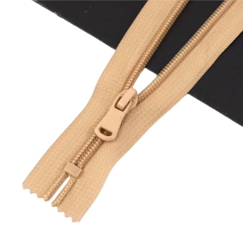 LIFABOLA 10 Stück 5# Dunkelgrau/Weinrot/Rosarot Nylon-Reißverschlüsse Länge 15/25/30 cm, Silence Close-End Nylon-Reißverschlüsse for Jacken(Khaki,30cm) von LIFABOLA