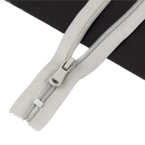 LIFABOLA 10 Stück 5# Dunkelgrau/Weinrot/Rosarot Nylon-Reißverschlüsse Länge 15/25/30 cm, Silence Close-End Nylon-Reißverschlüsse for Jacken(LightGray,30cm) von LIFABOLA