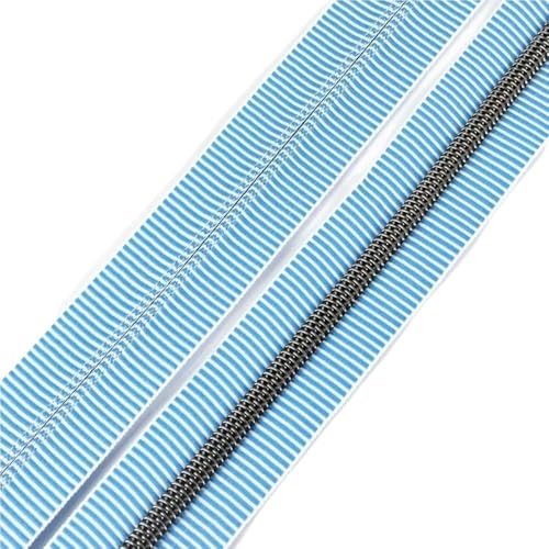 LIFABOLA 5# Grüner Silber/Blauer Pistolengriff/Blauer Nylon-Reißverschluss, UV-beständiger Nylon-Reißverschluss, Länge 5 Meter/8 Meter/10 Meter(Blue Black,10Meters) von LIFABOLA