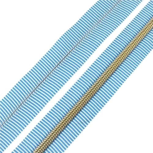 LIFABOLA 5# Grüner Silber/Blauer Pistolengriff/Blauer Nylon-Reißverschluss, UV-beständiger Nylon-Reißverschluss, Länge 5 Meter/8 Meter/10 Meter(Blue Light Gold,10Meters) von LIFABOLA