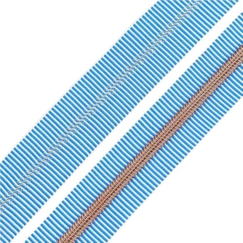 LIFABOLA 5# Grüner Silber/Blauer Pistolengriff/Blauer Nylon-Reißverschluss, UV-beständiger Nylon-Reißverschluss, Länge 5 Meter/8 Meter/10 Meter(Blue Rose Gold,5Meters) von LIFABOLA