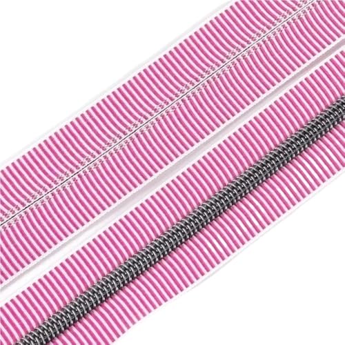 LIFABOLA 5# Grüner Silber/Blauer Pistolengriff/Blauer Nylon-Reißverschluss, UV-beständiger Nylon-Reißverschluss, Länge 5 Meter/8 Meter/10 Meter(Pink Black,8Meters) von LIFABOLA