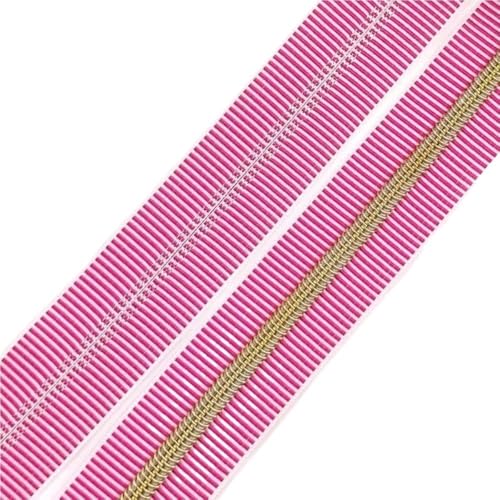 LIFABOLA 5# Grüner Silber/Blauer Pistolengriff/Blauer Nylon-Reißverschluss, UV-beständiger Nylon-Reißverschluss, Länge 5 Meter/8 Meter/10 Meter(Pink Light Gold,10Meters) von LIFABOLA