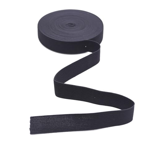 LIFABOLA 5 Yard 15–45 mm Polyester-Gummibänder, weiß/schwarz, elastische Bänder, Gummiband for Nähen von Kleidungsstücken(Black,15mm) von LIFABOLA