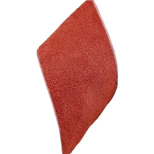 LIFABOLA Samt-Wildleder-Stoffband, 50 Yards x 40 mm, Samtband for Hochzeit, Basteln, DIY-Zubehör, Polyester-Blumenstraußband(Brick red) von LIFABOLA