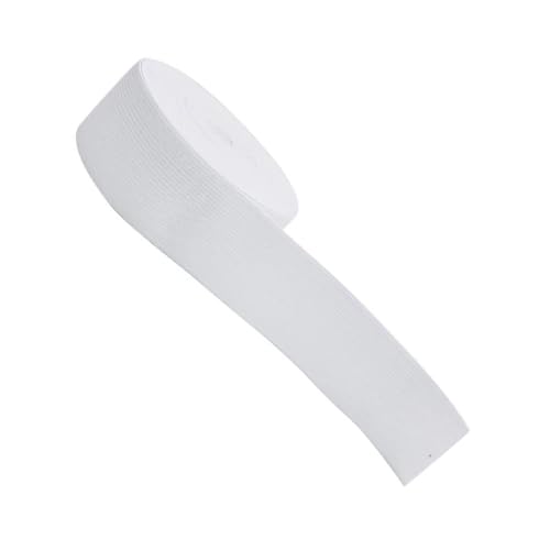 LIFABOLA Schwarz-weißes Gummiband, 15 mm – 50 mm flaches elastisches Band, for Nähen von Kleidung, Hosen, Zubehör, Stretchgürtel, 1 Stück(White,4M*15MM) von LIFABOLA