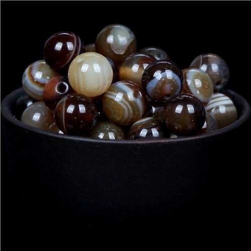 Natürliche runde Perle for die Schmuckherstellung DIY, Tigerauge, Lava, Türkis, Achate, Jaspis, Granat, Abstandshalter, lose Steinperlen(Coffee agate,6mm) von LIFABOLA