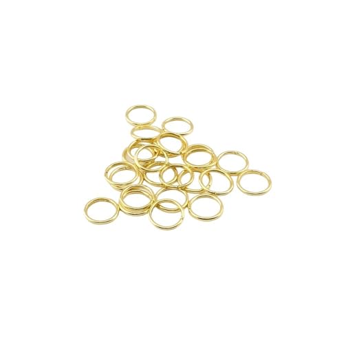 Offene Binderinge, 3 bis 12 mm, Einzelschlaufen-Spaltringe, Binderinge für Schmuckherstellung, Zubehör, 200 Stück (Gold, 0,5 x 3 mm) von LIFABOLA