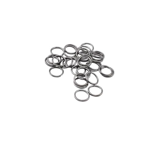 Offene Binderinge, 3 bis 12 mm, Einzelschlaufen-Spaltringe, Binderinge für Schmuckherstellung, Zubehör, 200 Stück (Gun Black, 0,7 x 5 mm) von LIFABOLA