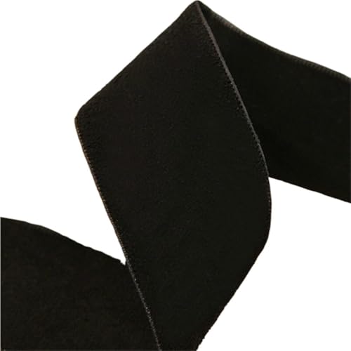 Samt-Wildleder-Stoffband, 50 Yards x 40 mm, Samtband for Hochzeit, Basteln, DIY-Zubehör, Polyester-Blumenstraußband(Black) von LIFABOLA