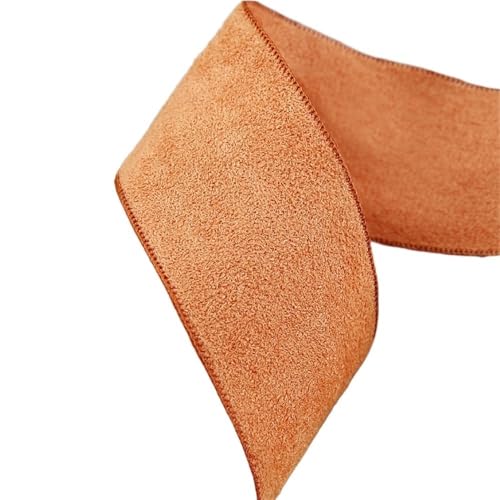 Samt-Wildleder-Stoffband, 50 Yards x 40 mm, Samtband for Hochzeit, Basteln, DIY-Zubehör, Polyester-Blumenstraußband(Orange) von LIFABOLA