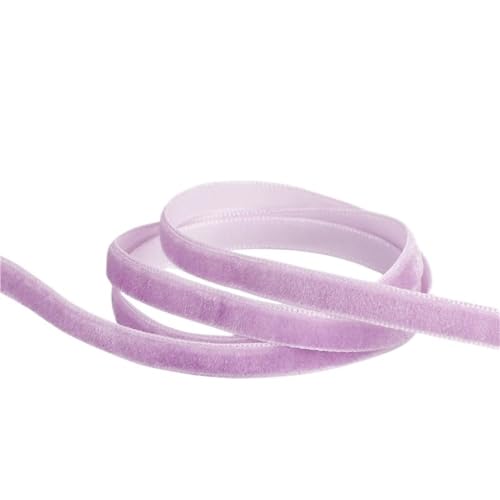 Samtband-Besatzspule, 9 Meter/Rolle, breit, 6 mm, Polyesterband for Umwickeln von Haarschleifen, Band-DIY-Dekoration(Pink purple) von LIFABOLA