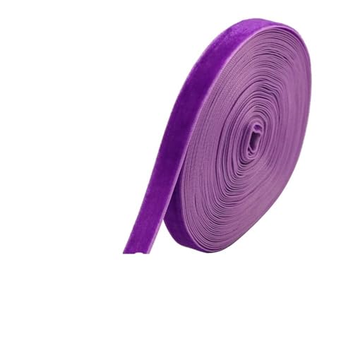 Samtband Schwarz Rot Weiß Beige Atrovirens, Spitzenbänder 10 Meter x 10 mm, handgefertigter glänzender Stoffbesatz for Partydekoration(PURPLE) von LIFABOLA