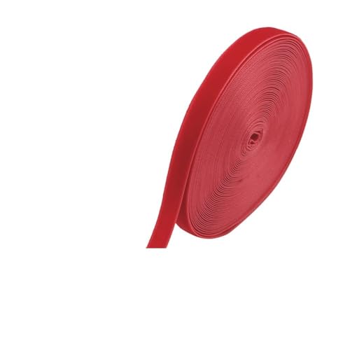 Samtband Schwarz Rot Weiß Beige Atrovirens, Spitzenbänder 10 Meter x 10 mm, handgefertigter glänzender Stoffbesatz for Partydekoration(Red) von LIFABOLA