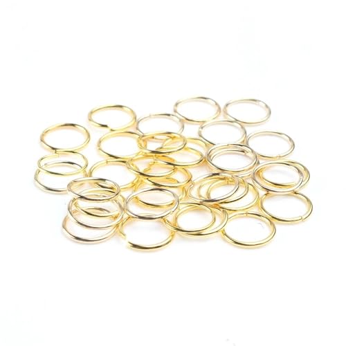 Schlaufen offene Biegeringe, Gold-Silber-Farbe, Metall-Spaltringe, Verbinder for die Herstellung von DIY-Schmuck, Zubehör, Zubehör, 200 Stück(Dark gold,12mm*1.2mm) von LIFABOLA