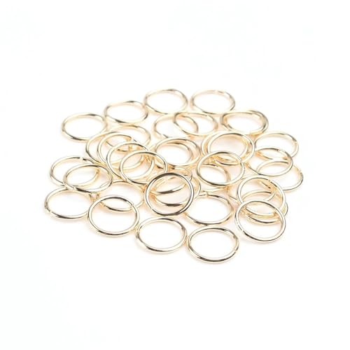 Schlaufen offene Biegeringe, Gold-Silber-Farbe, Metall-Spaltringe, Verbinder for die Herstellung von DIY-Schmuck, Zubehör, Zubehör, 200 Stück(Light gold,10mm*1.1mm) von LIFABOLA