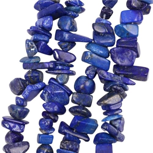 16 Zoll unregelmäßige Freiform-Chip-Kiesperlen, 3-5-8-12 mm Naturstein for die Schmuckherstellung, Amethyst-Tigerauge-Perlen for Heimwerker(Lapis Lazuli,4mm) von LIFABOLA