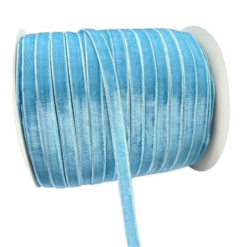 Vintage Samtband Spule Gelb Lila Cyan, Kunsthandwerk Band for Haarschleife, 5yards 10mm Hochzeit Handgefertigtes Band(Azure blue) von LIFABOLA