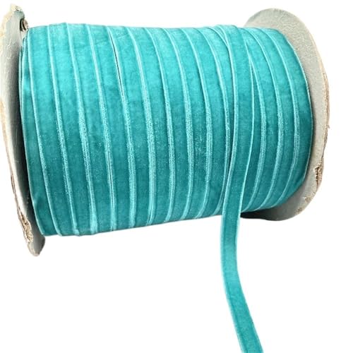 Vintage Samtband Spule Gelb Lila Cyan, Kunsthandwerk Band for Haarschleife, 5yards 10mm Hochzeit Handgefertigtes Band(Lake blue) von LIFABOLA