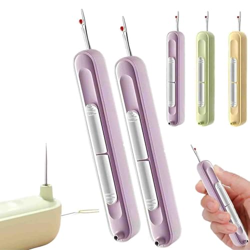 LIFECOSM 2 in 1 Needle Threader Seam Ripper,Plug-in Needle Threader,Stretchable Remover Needle Threading Tool for Hand Sewing Knitting Craft Quilting Supplies von LIFECOSM