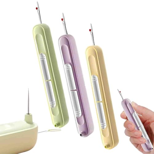 LIFECOSM 2 in 1 Needle Threader Seam Ripper,Plug-in Needle Threader,Stretchable Remover Needle Threading Tool for Hand Sewing Knitting Craft Quilting Supplies von LIFECOSM