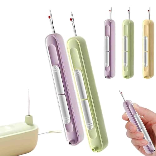 LIFECOSM 2 in 1 Needle Threader Seam Ripper,Plug-in Needle Threader,Stretchable Remover Needle Threading Tool for Hand Sewing Knitting Craft Quilting Supplies von LIFECOSM