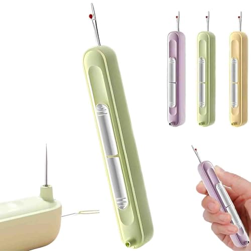 LIFECOSM 2 in 1 Needle Threader Seam Ripper,Plug-in Needle Threader,Stretchable Remover Needle Threading Tool for Hand Sewing Knitting Craft Quilting Supplies von LIFECOSM